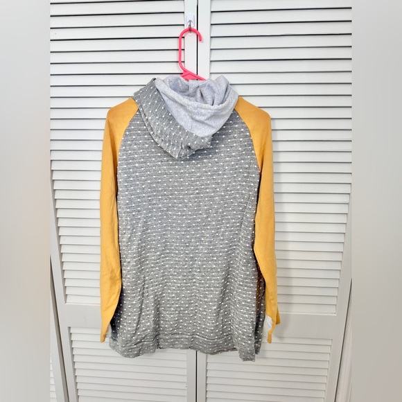 Ampersand Ave Gray and Yellow Women’s Double Hood Sweatshirt Size XXL - Picture 2 of 3